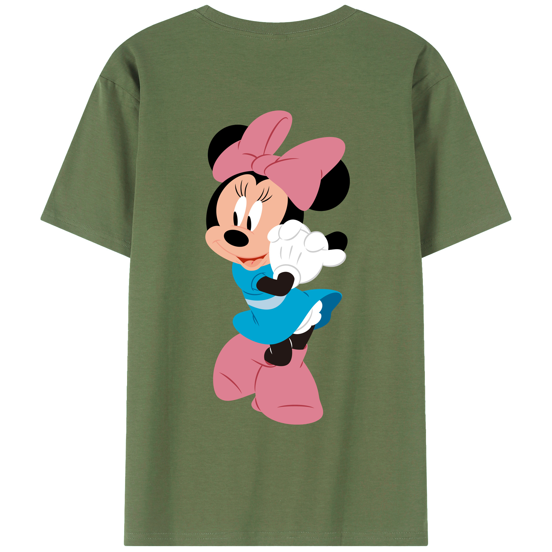 ミッキーマウス Mickey Mouse 綿100％ メンズ半袖Tシャツ（バックプリント） 通気性